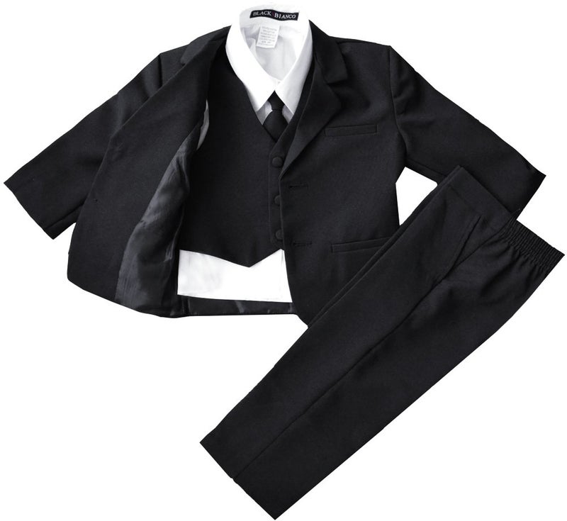 Black n Bianco Boys Suit with Tie for Toddlers and Infants. (4T, Black) - Image 5